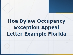 Hoa Occupancy Exception Appeal Letter Template – Florida