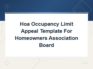 Hoa Occupancy Limit Appeal Letter Template
