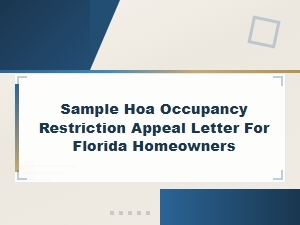 Florida Hoa Occupancy Restriction Appeal Letter Guide
