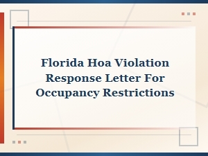 Responding to Florida Hoa Occupancy Violation Notices