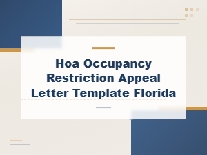 Florida Hoa Occupancy Restriction Appeal Letter Template